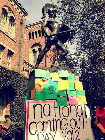 Tommy Trojan on National Coming Out Day 2012